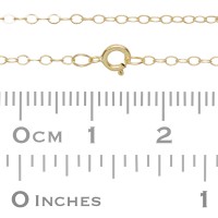 14K Gold Flat/Shiny 1.3mm Oval Link Cable Chain
