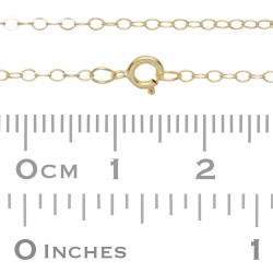 Gold Filled Flat/Shiny 1.3mm Oval Link Cable Chain