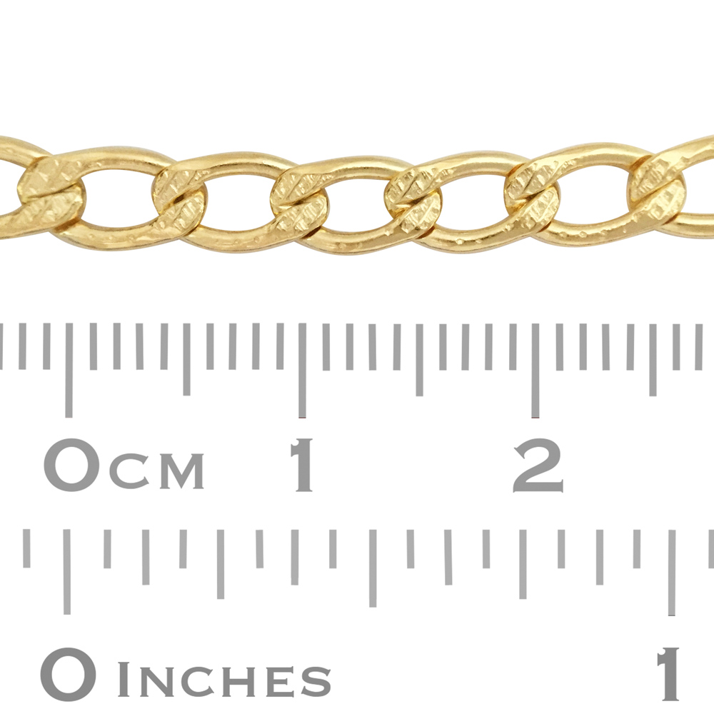 Gold Filled Yellow 4.4mm Curb Link Chain with Design