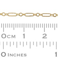 Gold Filled 3+1 Elongated Oval Long and Short Round Link Chain