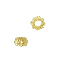 4mm 20K Gold Yellow High Karat Gold Handmade Bali Style Twisted Finish Dotted Roundel Spacer Bead 
