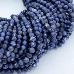 Round Faceted 3mm Sapphire Beads by Strand