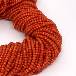 Dyed Orange Round Smooth Bamboo Coral Beads by Strand