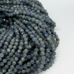 Round Faceted 4-4.5mm Sapphire Beads by Strand