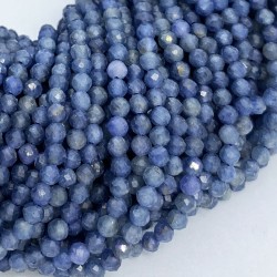 Round Faceted 3mm Sapphire Beads by Strand