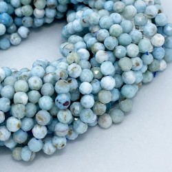 Round Faceted 4mm Larimar Beads by Strand