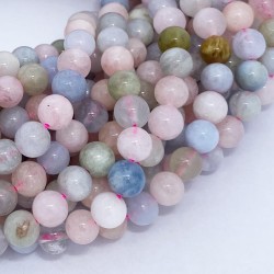 Round Morganite Beads By Strand