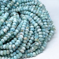 Roundel Faceted 6x4mm Larimar Beads by Strand