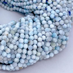 Round Faceted 3mm Larimar Beads by Strand