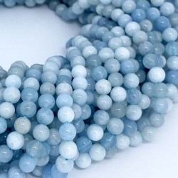 Blue Aquamarine Beads by Strand