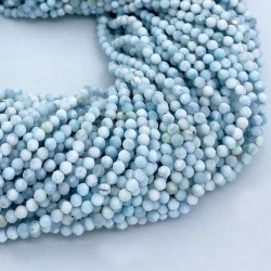 Round Faceted 2.5mm Larimar Beads by Strand