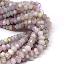 Roundel Faceted 6x4mm Kunzite Beads by Strand