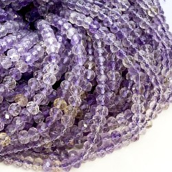 5.5-6mm Roundel Faceted Ametrine Beads by Strand
