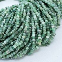 Roundel Emerald Beads by Strand