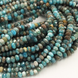 6mm Faceted Roundel Opaque Blue Apatite