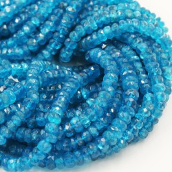 4mm Faceted Roundel Clear Dark Blue Apatite
