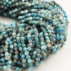 Round Faceted 4mm Apatite Beads by Strand