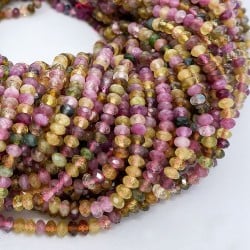 Roundel Tourmaline Beads by Strand