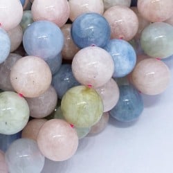 Round Morganite Beads By Strand
