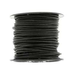 Black Round Indian Leather Cord, 25 Yard Spool