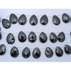 Pear Black Agate Faceted Agate Beads by Strand