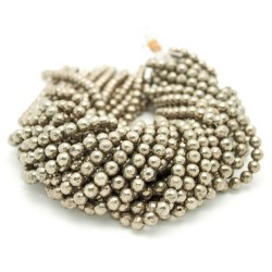 8mm/40cm Pyrite 128 Facet Round Beads (A Quality)