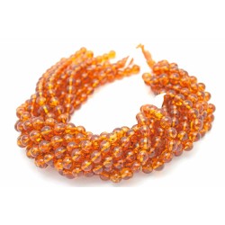 Reconstituted Congac Orange 10mm Amber Beads by Strand