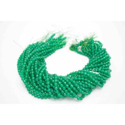 Round Green Agate Faceted Agate Beads by Strand