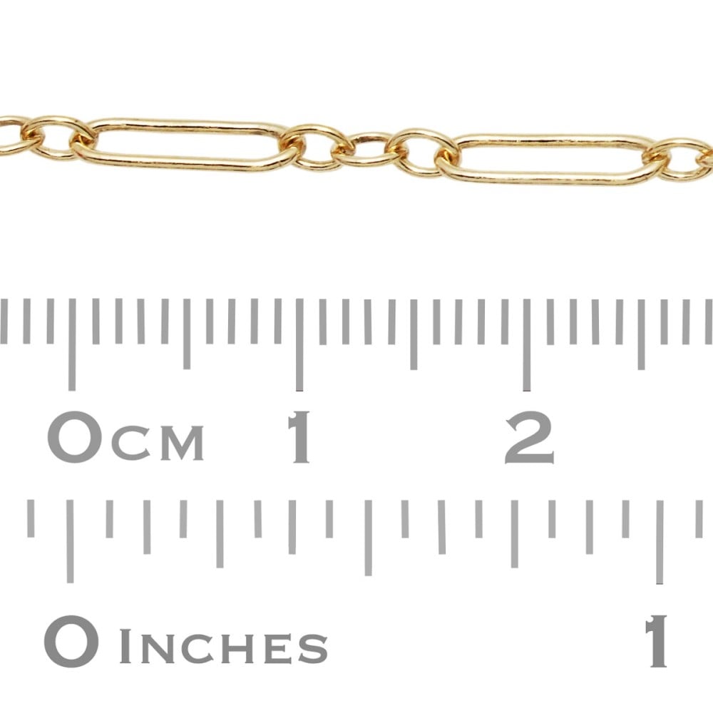 Gold Filled 3+1 Extra Long Oval and Short Round Link Chain by Foot