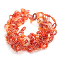 Donut Natural Red Agate Smooth Agate Beads by Strand