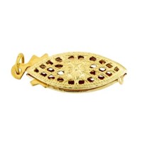 6X17mm Gold-Filled Fish Hook Clasp, Filigree Design
