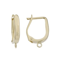 14K Gold Flat U-Leverback with Open Jump Ring