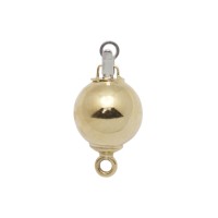 14K Gold Yellow Smooth Round Ball Clasp with No Stones