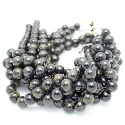 Blue Round Smooth Tigers Eye Beads By Strand
