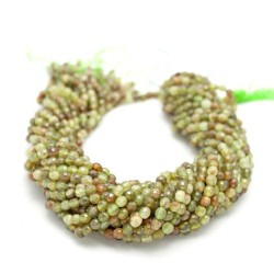 5mm Green Garnet Faceted Round Beads