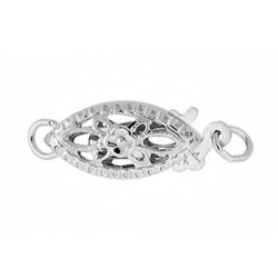 14K Gold White Fish Hook Clasp with Filigree Flower Pattern