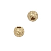 18K Gold Round Ball Stardust Bead with No Stones