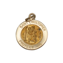 11.5mm 14K Gold Saint Christopher Medal