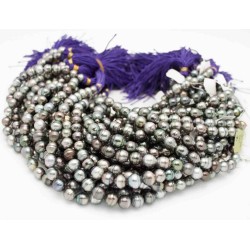 10-13mm Grey/Green Baroque Tahitian Pearl Strands with Lines