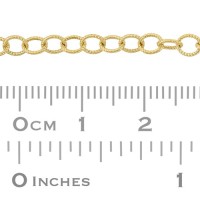 14K Gold Twisted 3.5mm Oval Link Cable Chain