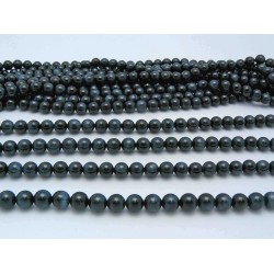 Blue Round Smooth Tigers Eye Beads By Strand