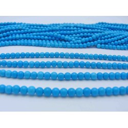 Blue Round Smooth Magnesite Beads by Strand