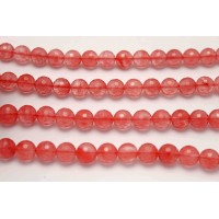 Cherry Quartz Round Faceted Quartz Beads by Strand