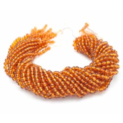 Reconstituted Congac Orange 6mm Amber Beads by Strand