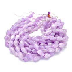 Drop Faceted 12x20mm Amethyst Beads by Strand