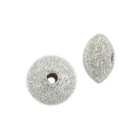 Sterling Silver Rounded Stardust Saucer Beads