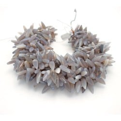 Pear Grey Agate Smooth Agate Beads by Strand
