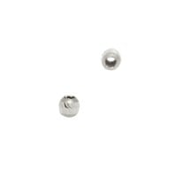Sterling Silver Round Ball Faceted, Moon Cut Bead with No Stones