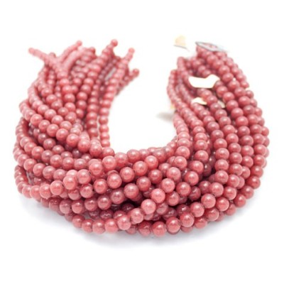 8mm Dyed Red Jade Smooth Round Beads