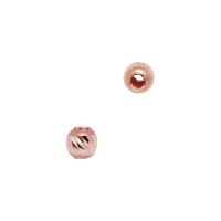 14K Gold Round Ball Faceted, Moon Cut Bead with No Stones